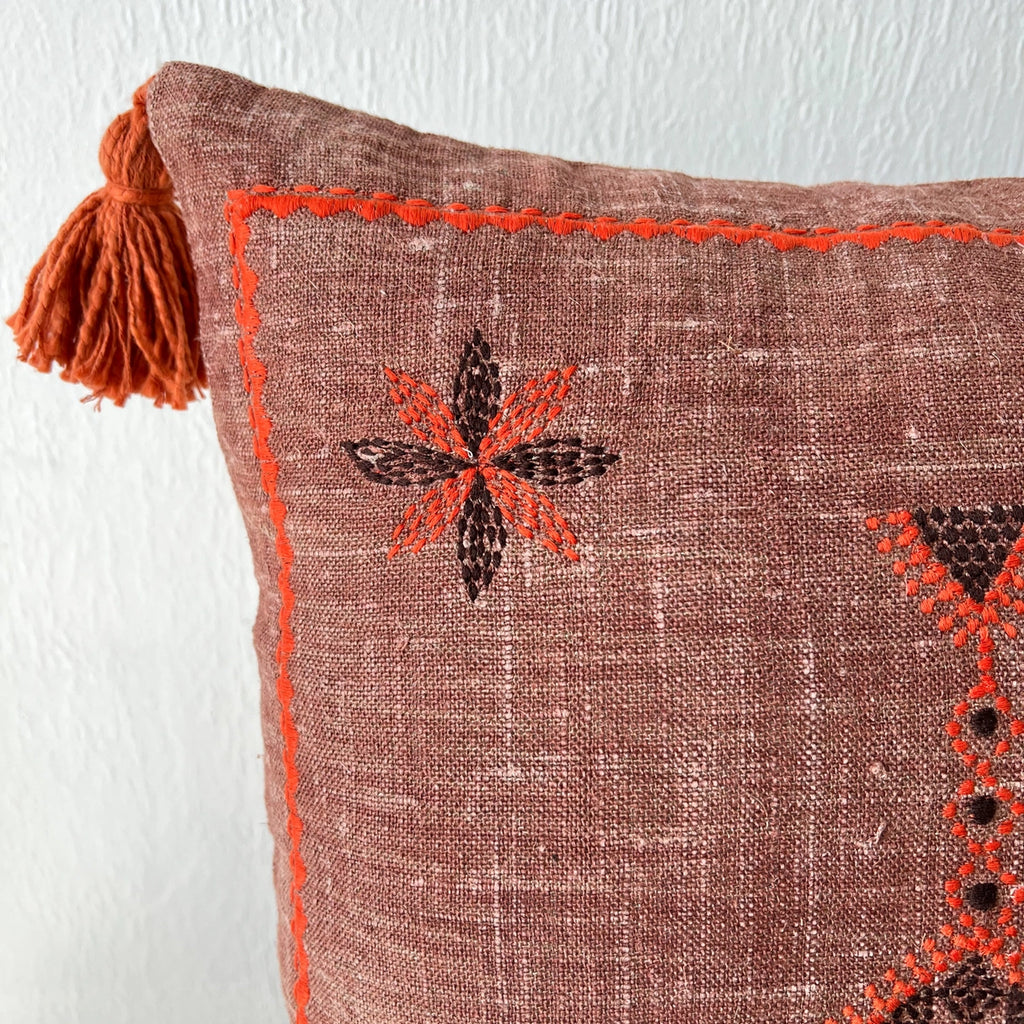 Handgemaakte Kussenhoes met ruffles 50 x 50 | Boho/Ibiza style