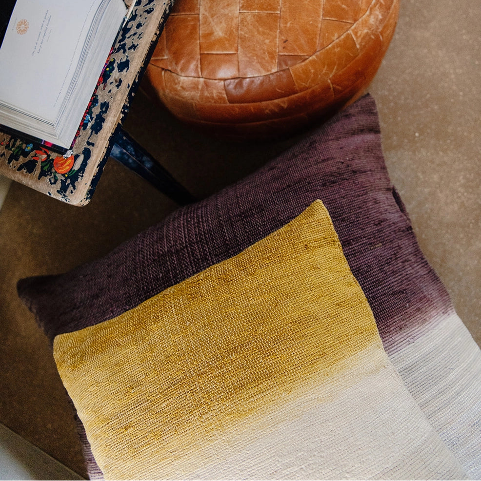 Handgemaakte Kussenhoes | off-white/silk of Sari