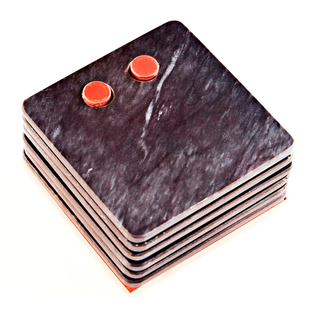 Marmeren onderzetters set | zwart/marmer