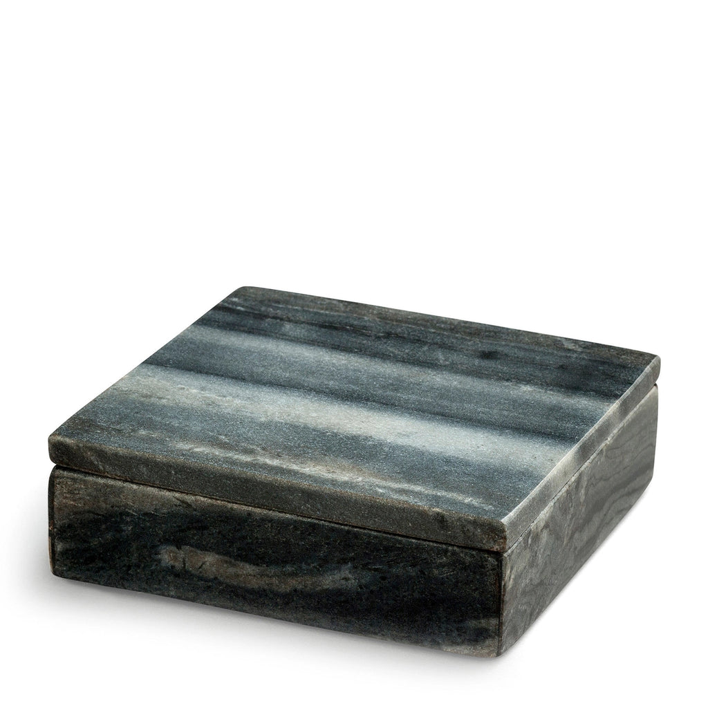 Marble box 10.5 x 10.5 x 3.5 cm | gray/marble