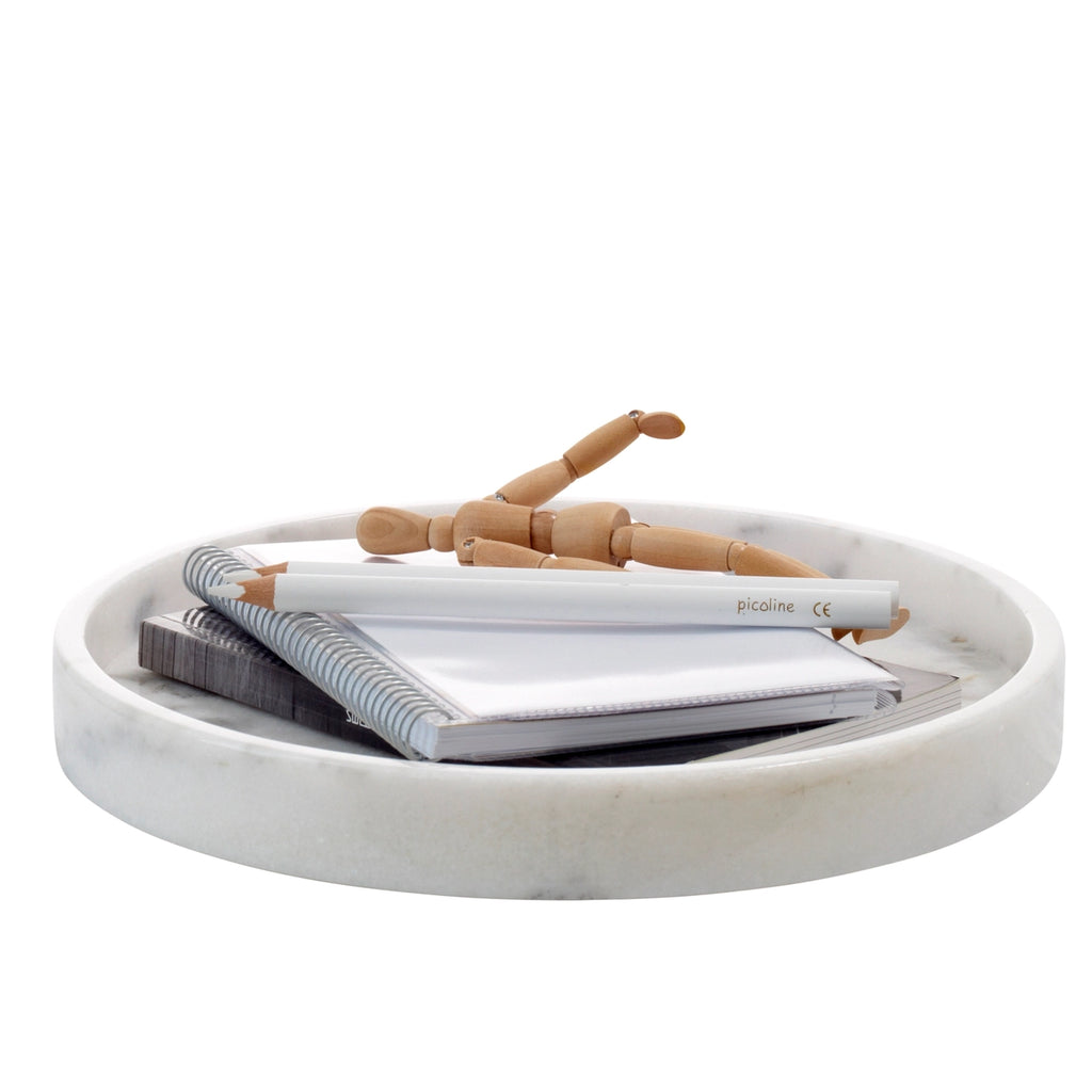 Marmeren schaal 26 x 26 x 4 cm | wit/marmer