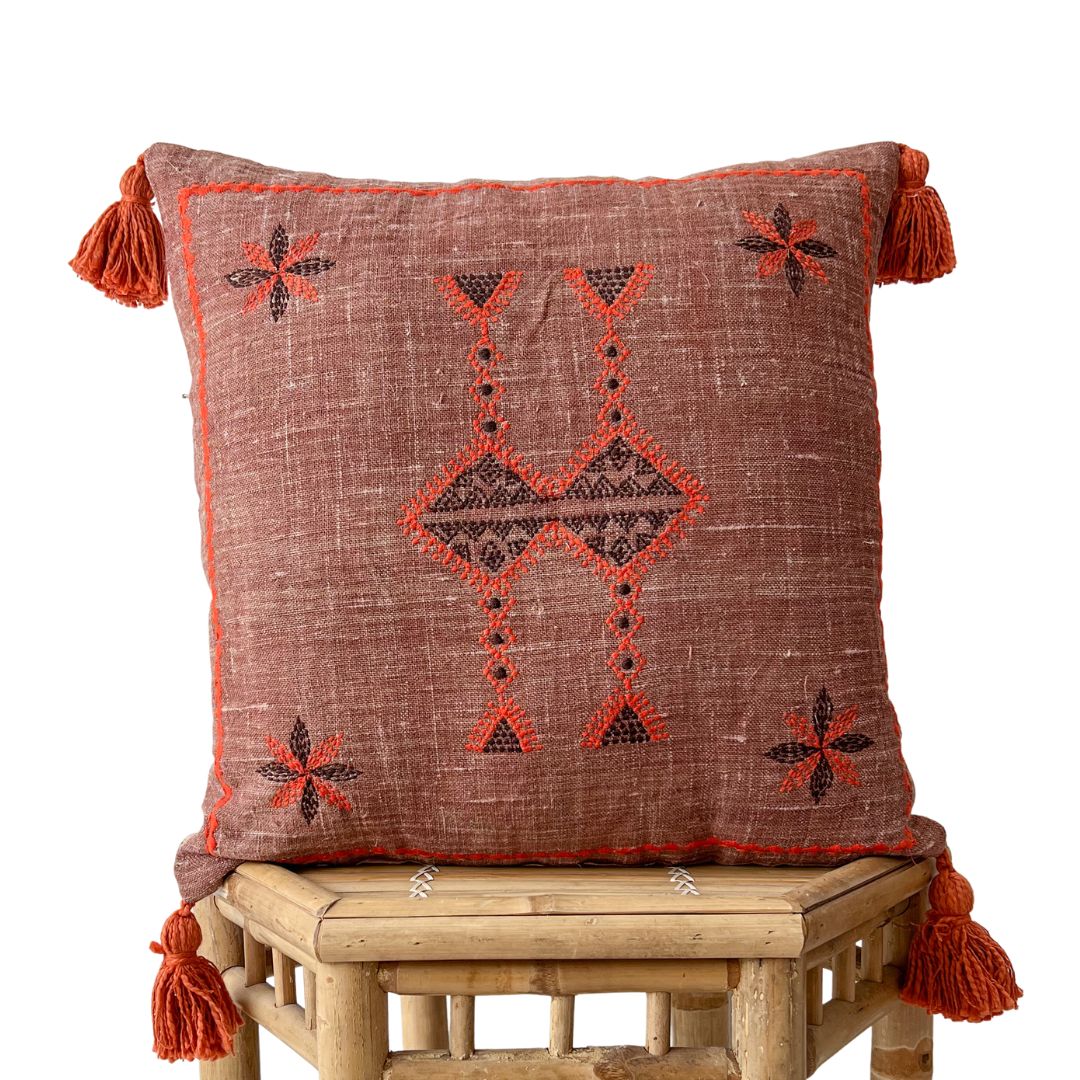 Handgemaakte Kussenhoes met ruffles 50 x 50 | Boho/Ibiza style