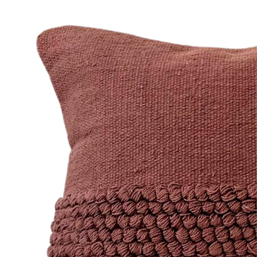 Handgemaakte Kussenhoes organische katoen 50 x 50 | Théa/brown