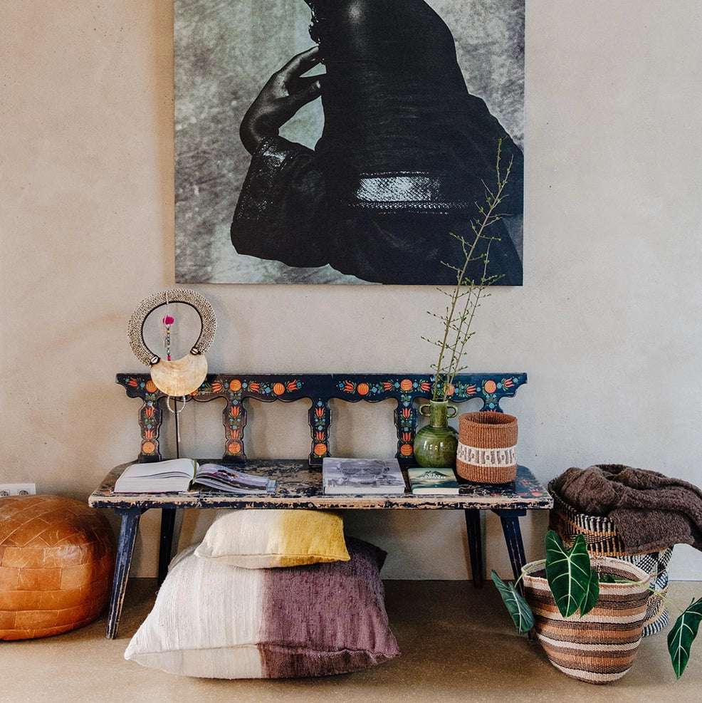 Handgemaakte Kussenhoes | off-white/silk of Sari